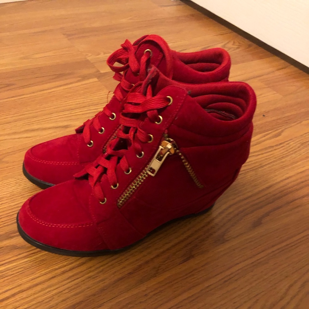 Red heeled shoes